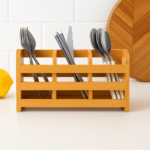 Porte-couverts/ustensiles avec 3 compartiments, bambou