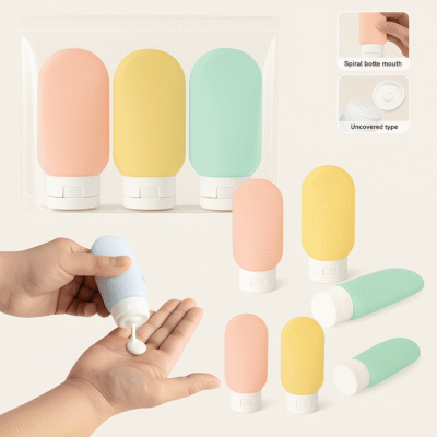 Bouteilles de Voyage en Silicone Anti-Fuite – Lot de 3 Pièces