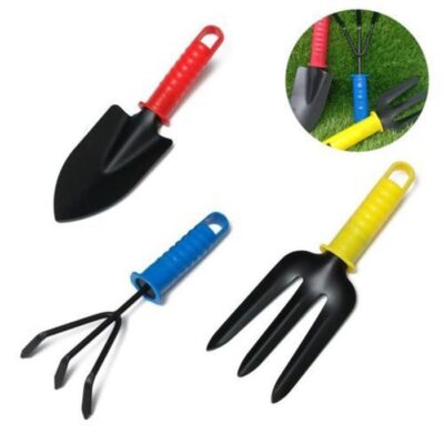 Offfre Outils de jardinage Pelle à planter Fourchette et Ripper en métal 3 pcs