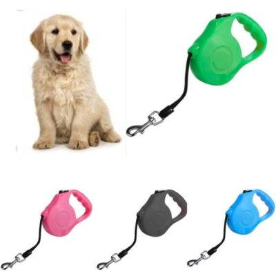 Laisse rétractable automatique nylon confort canin (Couleur selon disponibilité)