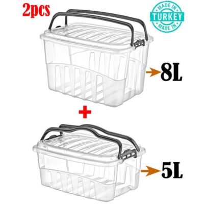 Contenants de stockage - GENERIC - 2 pièces - Rectangulaires - Hermétiques - 5L et 8L