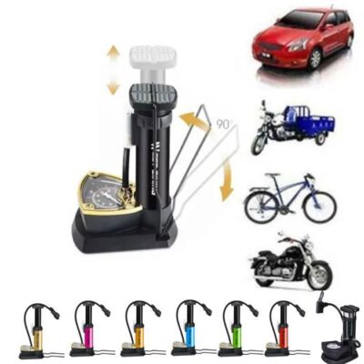 Pompes à pied avec manomètre, pompes air, gonfleur a pied, gonfleur de voiture forced (Couleur selon disponibilité)