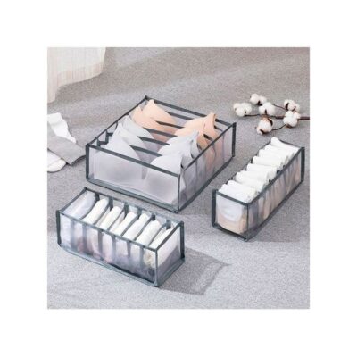 Boîte de rangement - GENERIC - 3 pièces - Gris - Tissu - Polyester