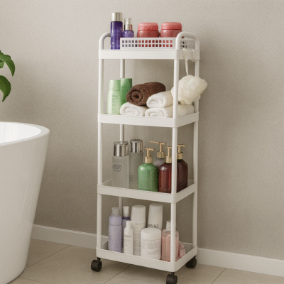 RACK MULTIFUNCTION – Étagère de Rangement Mobile pour Salle de Bain & Maison