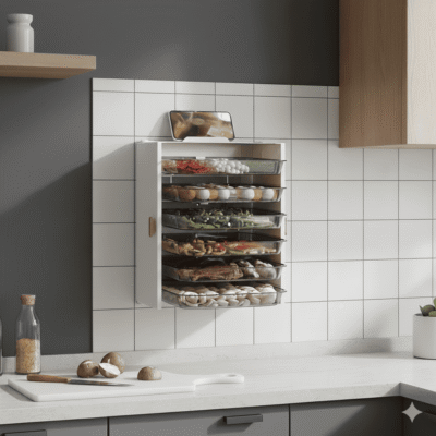 Étagère Murale de Cuisine Multi-Niveaux – Sans Perçage – Rangement Vertical (Couleur selon disponibilité)