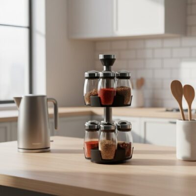 Support à Épices Rotatif 12 Pots – Spice Rack Set OT-107S