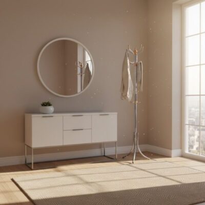 Portemanteau Sur Pied Élégant – Métal Doré & Argenté (Hauteur 172 cm)