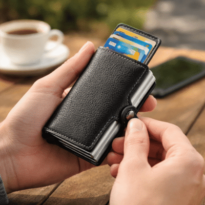 Portefeuille Compact RFID en Cuir – Porte-Cartes Sécurisé avec Accès Rapide & Design Élégant