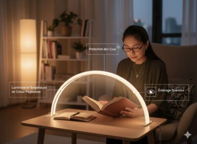 Lampe LED Moon – Éclairage Courbé Moderne avec Protection Oculaire
