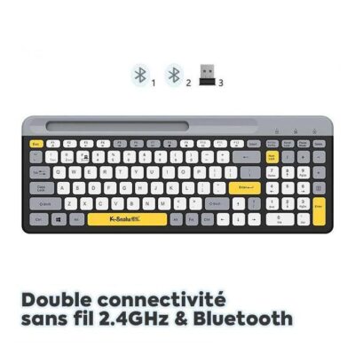 K-Snake Mini Clavier mécanique sans fil Bluetooth à 100 touches, connexion Tri-mode de connexion, adapté aux téléphones mobiles, ordinateurs et ordinateurs portables