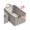 2 pièces Boîtes de rangement pliables avec poignées, paniers de rangement en tissu